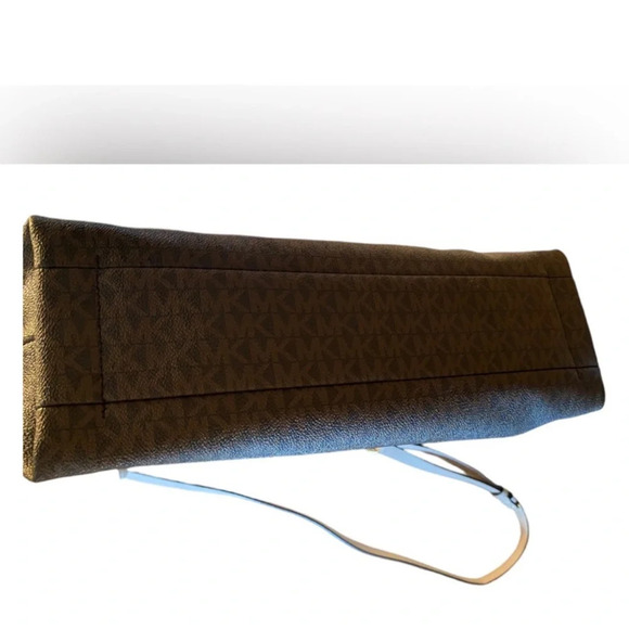 Michael Kors Aria Large Shoulder Hobo MK Signature Brown/soft Pink - Picture 5 of 10